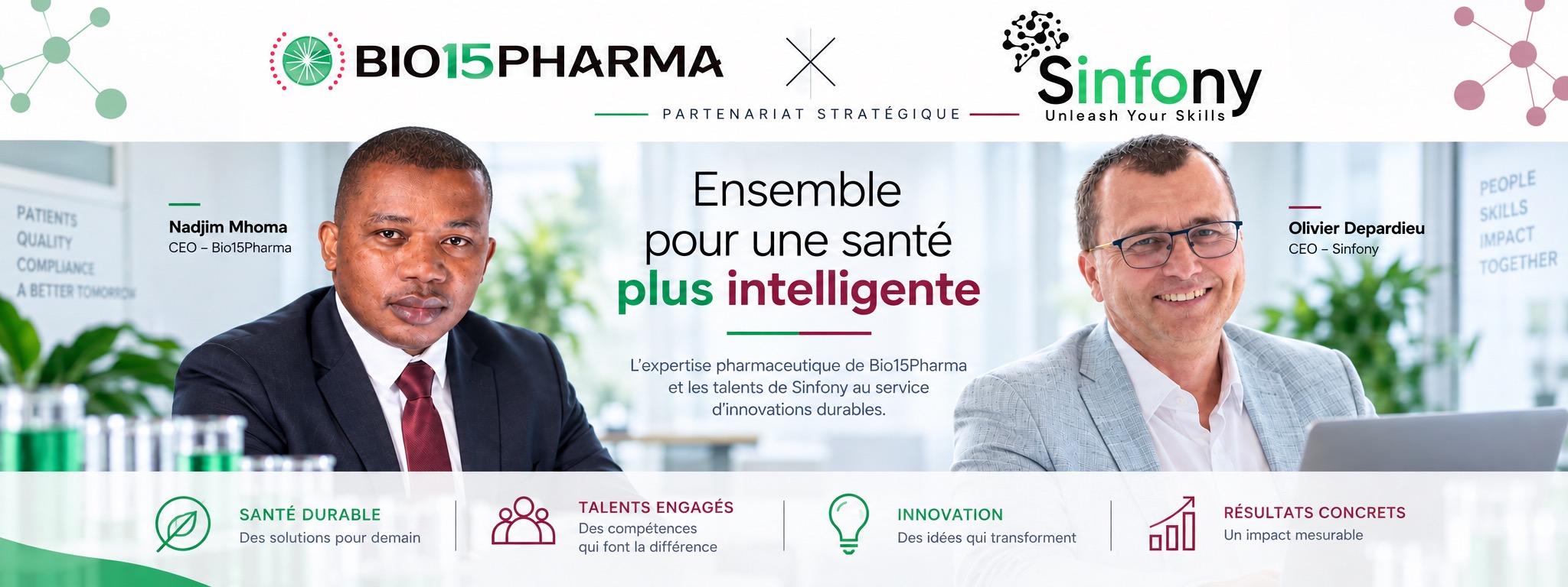 Partenariat stratégique Bio15Pharma et Sinfony